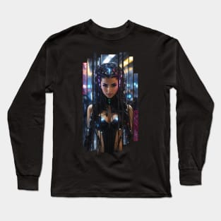 Futuristic Cyber Girl! Long Sleeve T-Shirt